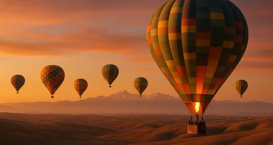 Hot-air balloon flight over Marrakech