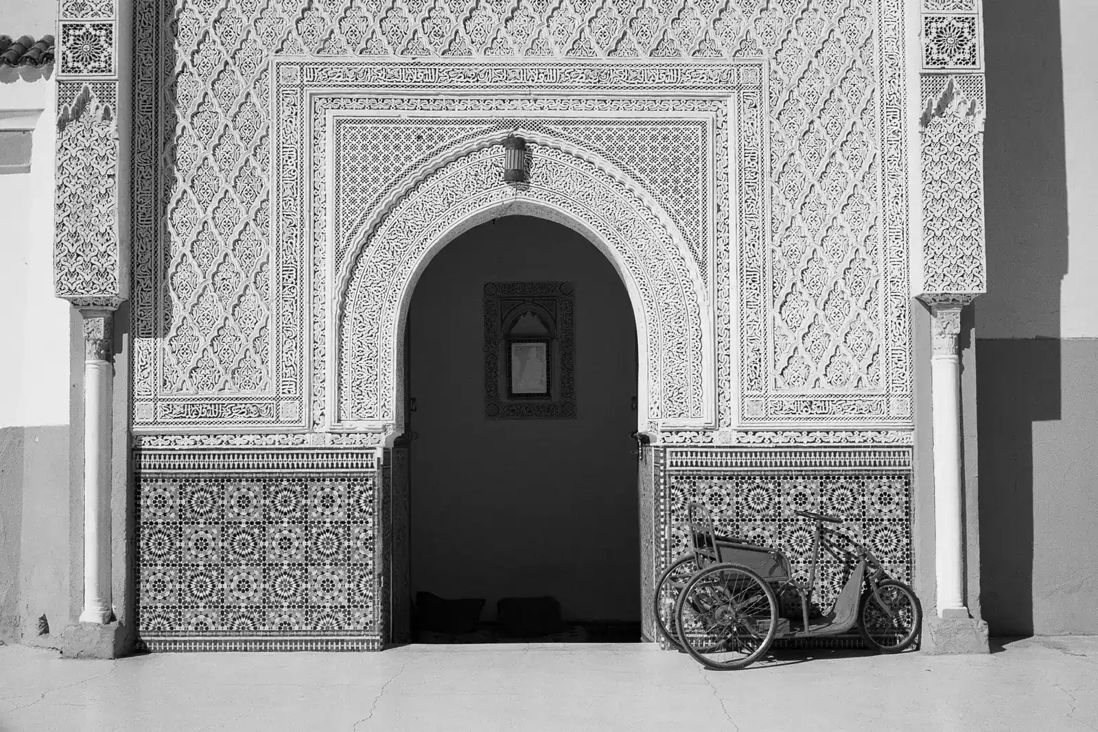 Zellij-tiled archway of a Marrakech monument