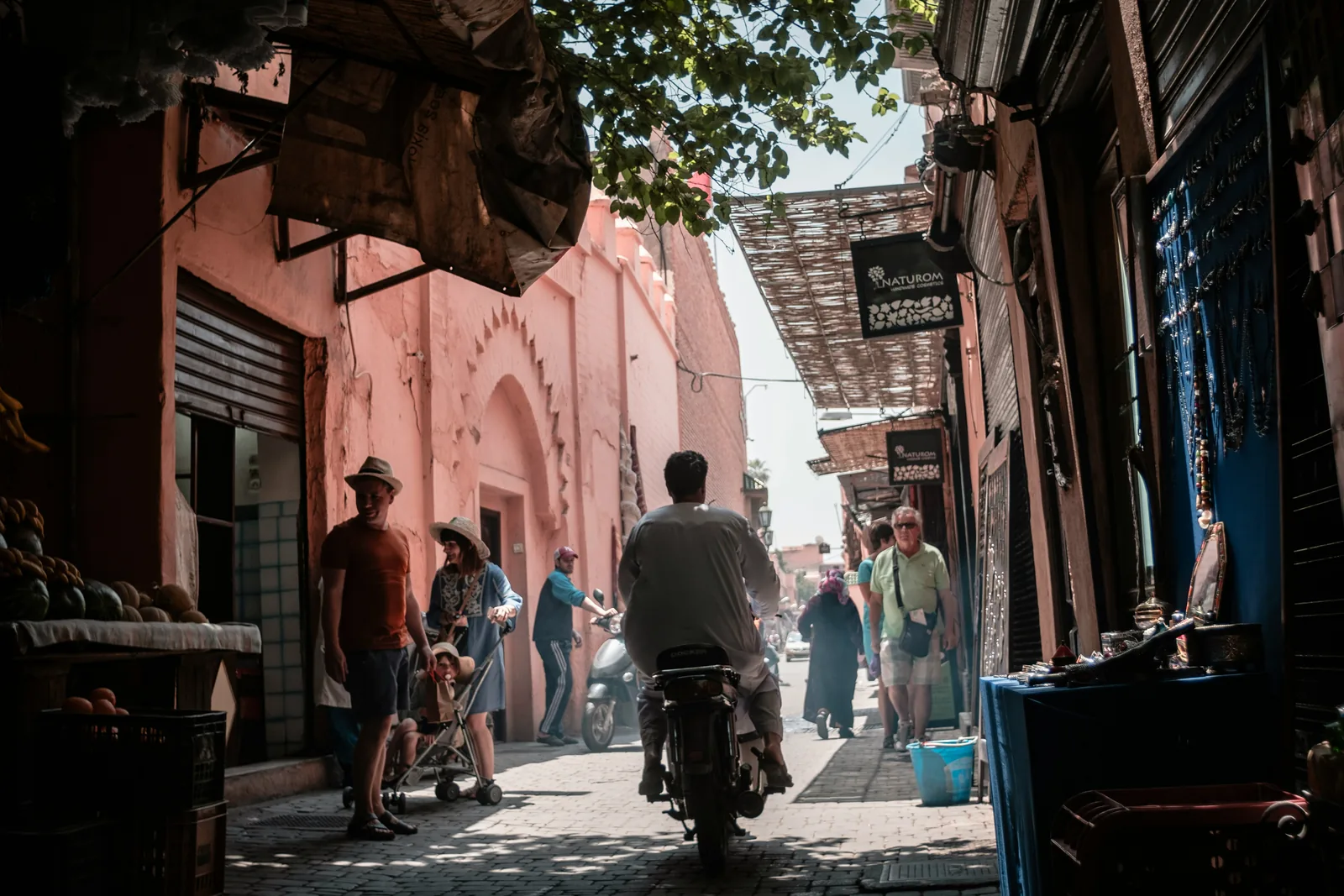 A bustling alley in the Marrakech medina